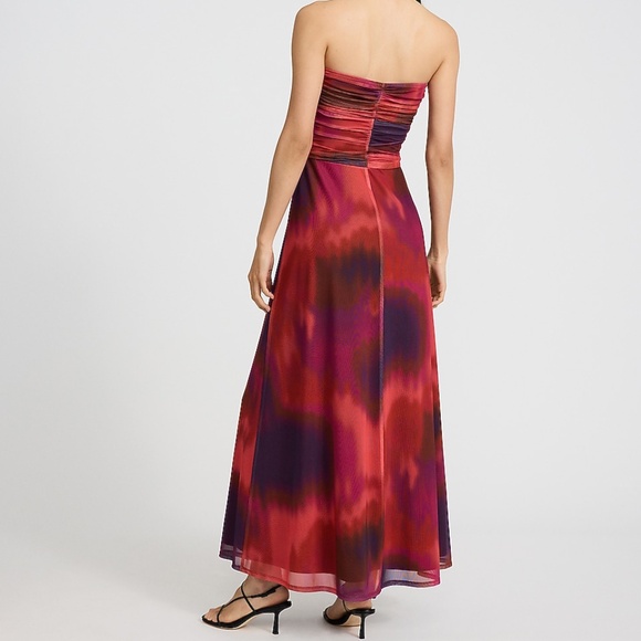 NWT Express Strapless Sweetheart Maxi Mesh Dress | Women’s Medium | Red Purple - Picture 2 of 10
